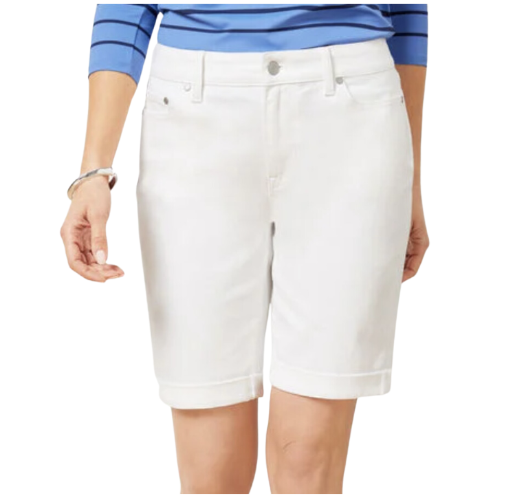Girlfriend White Denim Shorts